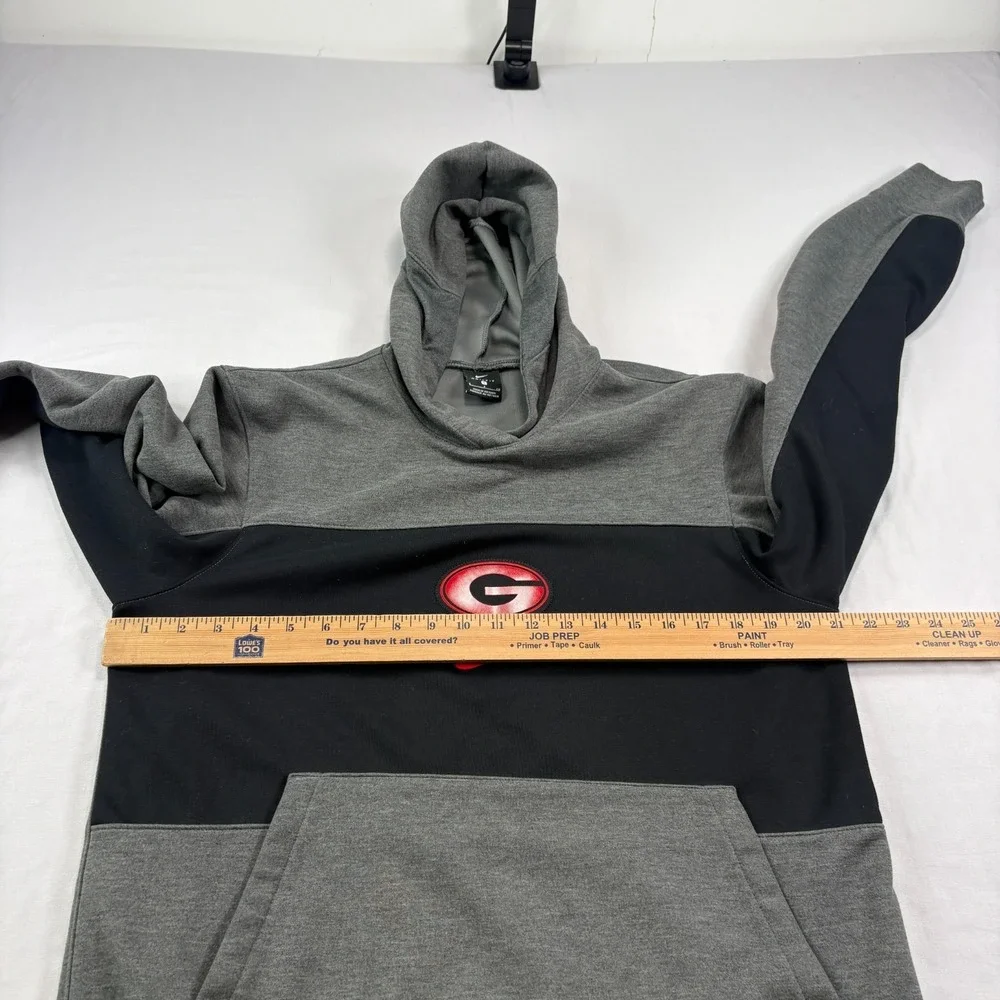 Georgia Bulldogs Hoodie Mens Small Gray Nike Dri Fit Pullover Sweatshirt NCAA